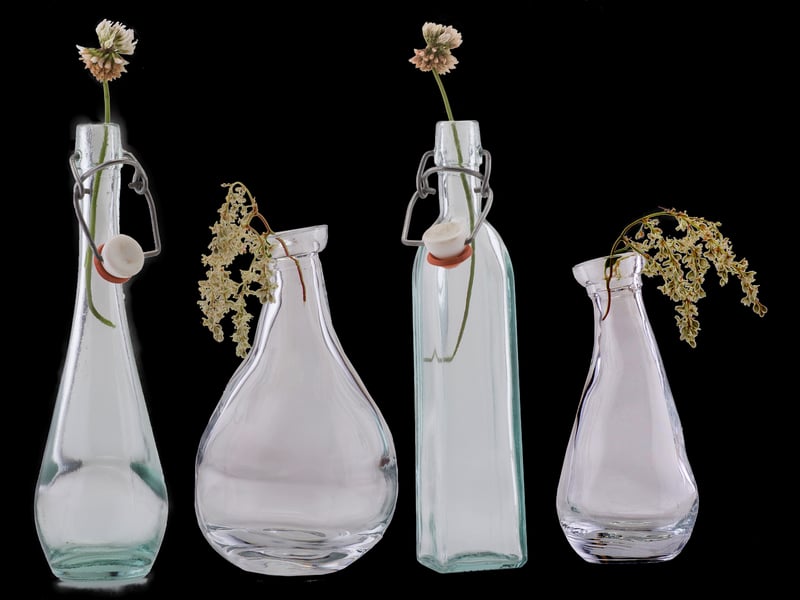 Upcycled Glass Bottle Vases